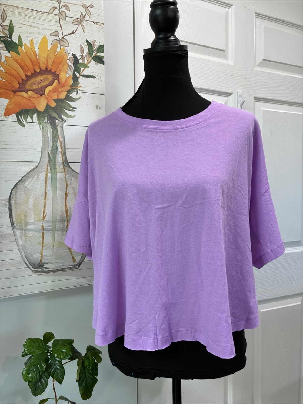 Zenana Outfitters Lilac Relaxed Boxy Crop Top